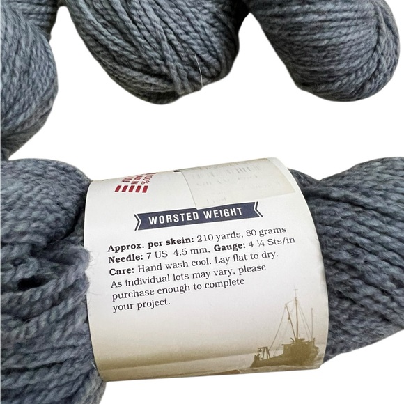 SWANS ISLAND YARN - 7 Skeins Worsted Rambouillet Wool & Alpaca Frost AAW145 Gray - Picture 5 of 6